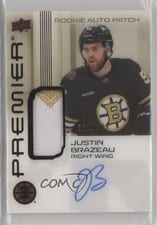 2024-25 Upper Deck Premier Acetate Auto Patch Rookies Justin Brazeau #AR-BR card