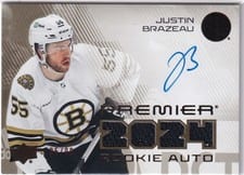 2024-25 Upper Deck Premier Premier Rookie Auto Jersey Justin Brazeau #PRA-BR card