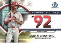 2023 Bowman Bowman Scouts Top 100 Justin Crawford #BTP-92 card