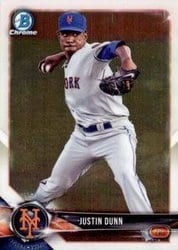 2018 Bowman Chrome Prospects Justin Dunn #BCP82 card