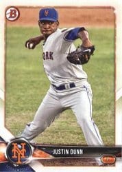 2018 Bowman Prospects Justin Dunn #BP82 card