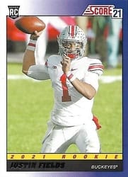 2021 Score 1991 Throwback Justin Fields #TB2 card
