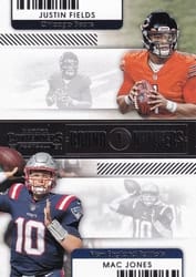 2021 Panini Contenders Round Numbers Justin Fields / Mac Jones #RN-JFI card
