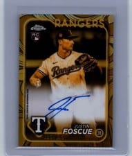 2024 Topps Gilded Collection Cast in Gold Autographs Justin Foscue #GOLD-JF card