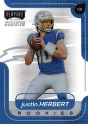 2020 Panini Chronicles Playoff Momentum SSD Rookies Justin Herbert #M-3 card