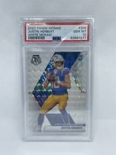 2020 Panini Mosaic Justin Herbert White Mosaic #204 card
