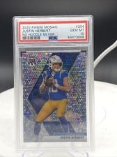 2020 Panini Mosaic Justin Herbert No Huddle Silver #204 card