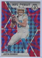 2020 Panini Mosaic Justin Herbert Reactive Blue #263 card