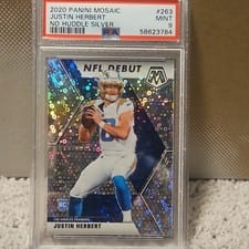 2020 Panini Mosaic Justin Herbert No Huddle Silver #263 card