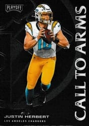 2020 Panini Playoff Call to Arms Justin Herbert #CA-19 card