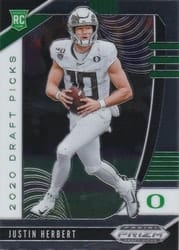 2020 Panini Prizm Draft Picks Base Set Justin Herbert #102 card