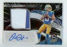 2020 Panini Spectra Justin Herbert Patch Autograph #203 card