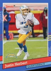 2021 Donruss Retro 1991 Justin Herbert #91-28 card