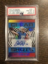 2021 Panini Illusions Clear Shots Signatures Justin Herbert #CS-1 card