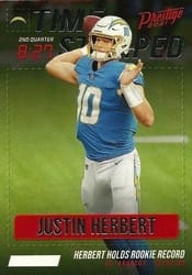 2021 Panini Prestige Time Stamped Justin Herbert #TS-JH card