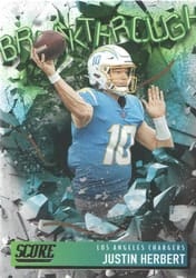 2021 Score Breakthrough Justin Herbert #B10 card