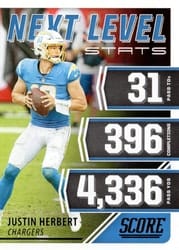 2021 Score Next Level Stats Justin Herbert #NL10 card