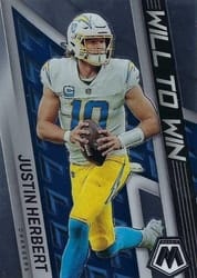 2022 Panini Mosaic Will to Win Justin Herbert #WW-6 card