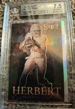 2022 Panini Select Draft Picks Artistic Selections Justin Herbert #AS-JH card