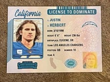 2023 Panini Contenders License to Dominate Justin Herbert #8 card