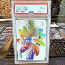 2025 Panini Prizm Color Blast Justin Herbert #17 card