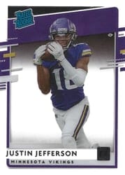 2020 Panini Chronicles Clearly Donruss Rated Rookies Justin Jefferson #RR-JUJ card
