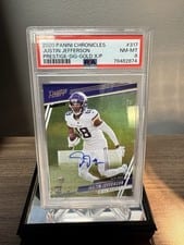 2020 Panini Chronicles Prestige Rookies Update Signatures Justin Jefferson #317 card