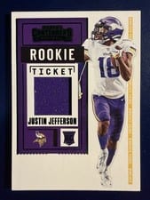 2020 Panini Contenders Rookie Ticket Swatches Justin Jefferson #RTS-JJE card