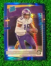 2020 Panini Donruss Optic Justin Jefferson Blue Hyper #163 card
