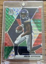 2020 Panini Mosaic Justin Jefferson Red, Green Choice #209 card