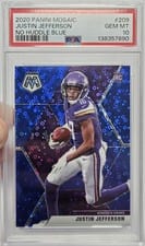 2020 Panini Mosaic Justin Jefferson Blue Mosaic #209 card