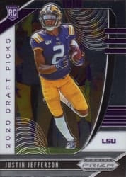 2020 Panini Prizm Draft Picks Base Set Justin Jefferson #126 card
