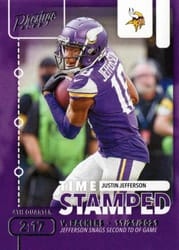 2022 Panini Prestige Time Stamped Justin Jefferson #TS-5 card