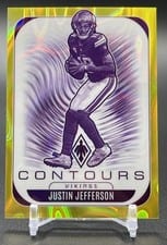 2025 Panini Phoenix Contours Justin Jefferson Yellow Lava #21 card
