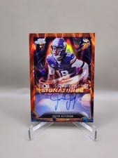 2025 Topps Cosmic Chrome Solar Flares Signatures Justin Jefferson #SFS-JJF card