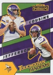 2022 Panini Contenders Touchdown Tandems Justin Jefferson / Kirk Cousins #TDT-MIN card