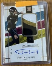 2022 Panini Impeccable Extravagance Patch Autos Justin Tucker #EPA-JTU card