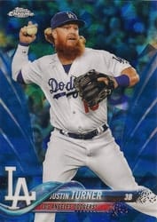 2018 Topps Chrome Sapphire Edition Base Set Justin Turner #599 card