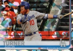 2019 Topps Chrome Sapphire Edition Base Set Justin Turner #180 card