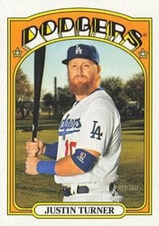 2021 Topps Heritage Base Set Justin Turner #156 card