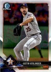 2018 Bowman Chrome Base Set Justin Verlander #15 card