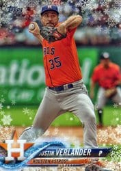 2018 Topps Holiday Base Set Justin Verlander #HMW20 card