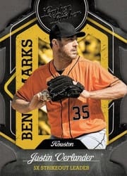 2019 Panini Leather & Lumber Benchmarks Justin Verlander #B-15 card