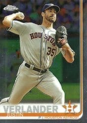 2019 Topps Chrome Base Set Justin Verlander #28 card