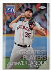 2019 Topps Chrome Update 150 Years of Professional Baseball Justin Verlander #6 card