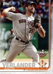 2019 Topps Opening Day Base Set Justin Verlander #3 card