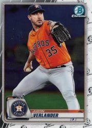 2020 Bowman Chrome Base Set Justin Verlander #68 card