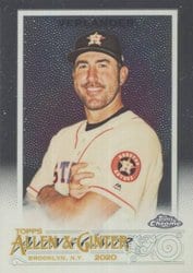 2020 Topps Allen & Ginter Chrome Base Set Justin Verlander #133 card
