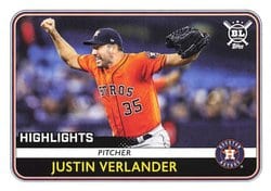 2020 Topps Big League Base Set Justin Verlander #291 card