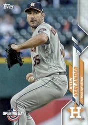 2020 Topps Opening Day Base Set Justin Verlander #65 card